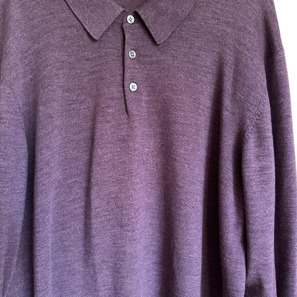 Brooks Brothers plum extra fine merino wool polo sweater Sz XL - Picture 5 of 6